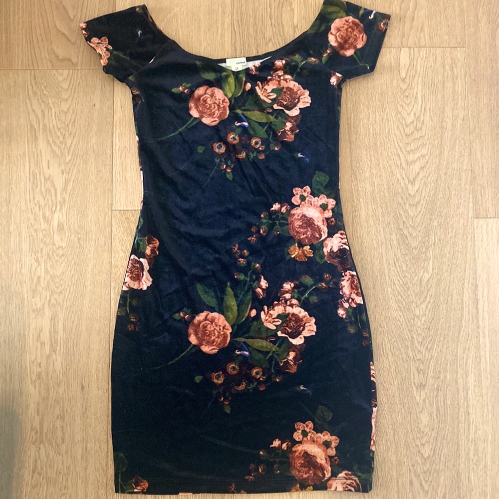 Garage Floral Velvet Mini Dress